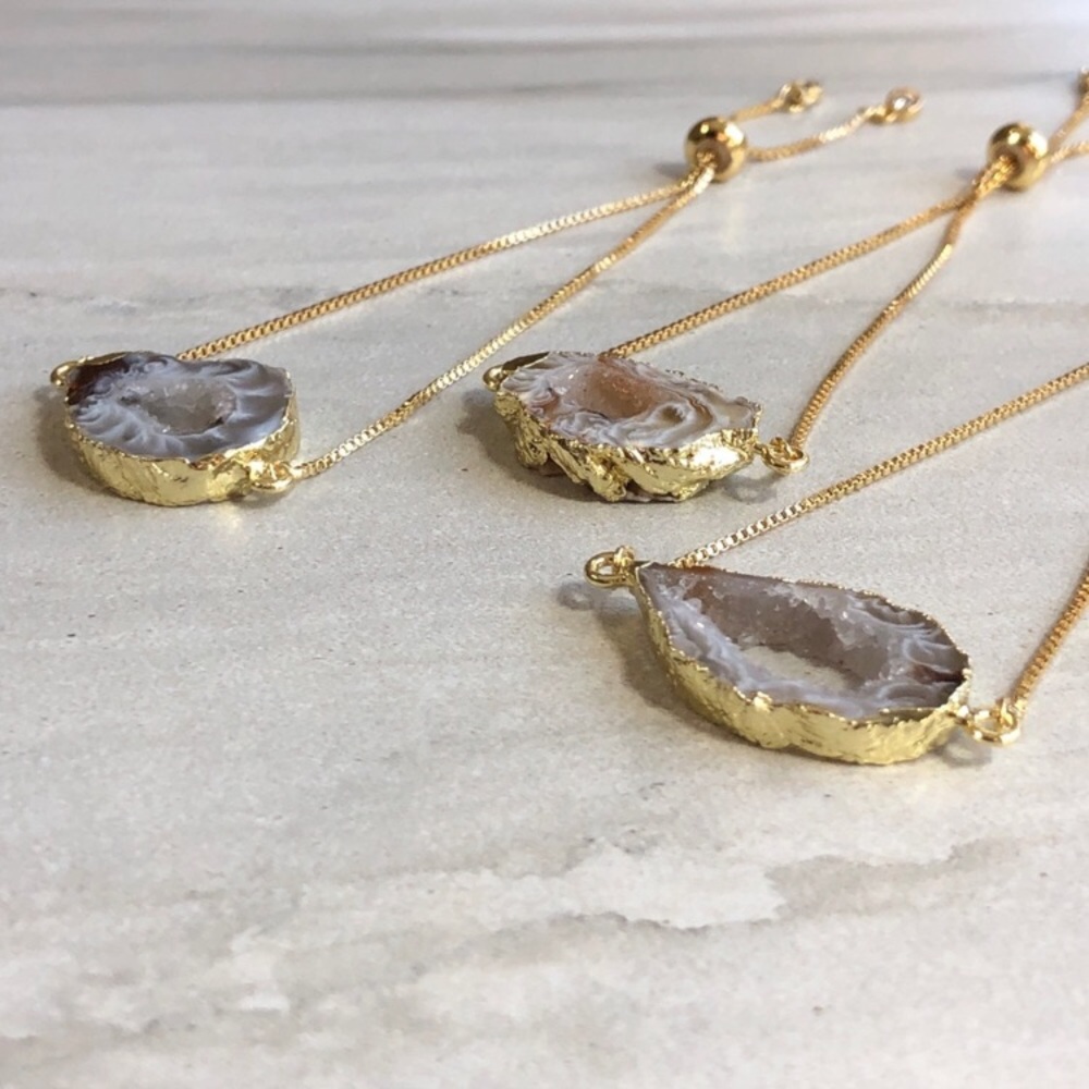 ❗️LAST❗️Gold Raw Geode Slice Bracelet - Picture 6 of 7